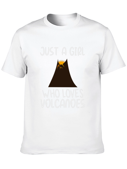 Camiseta Negra Just a Girl Who Loves Volcanoes