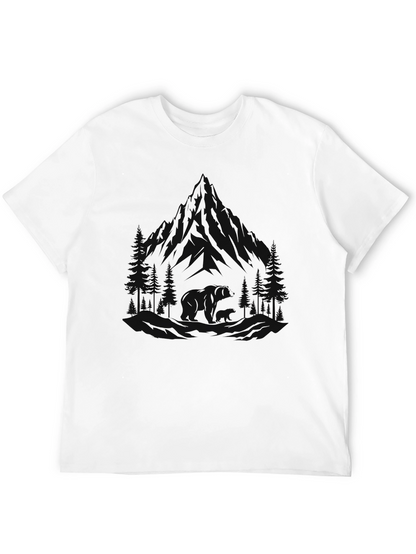 Camiseta Negra con Diseño de Montaña