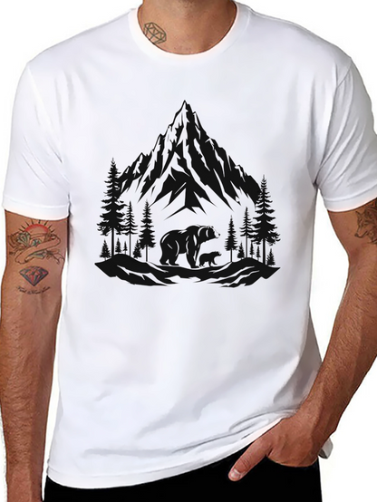 Camiseta Negra con Diseño de Montaña