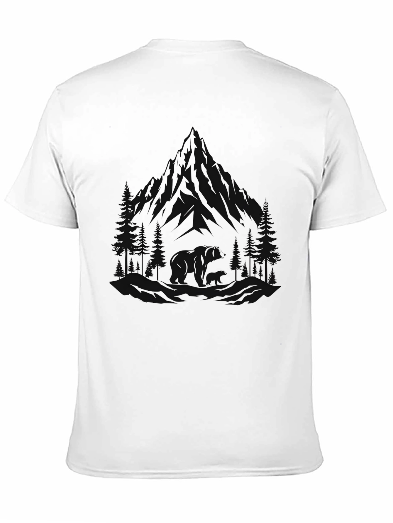 Camiseta Negra con Diseño de Montaña