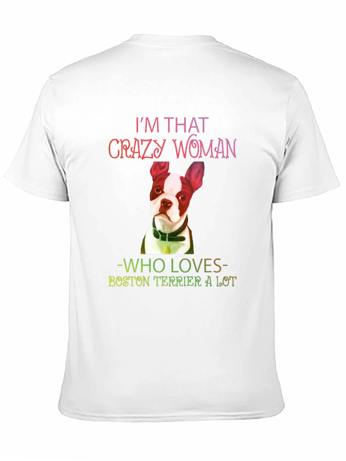 Camiseta Negra Crazy Woman Boston Terrier