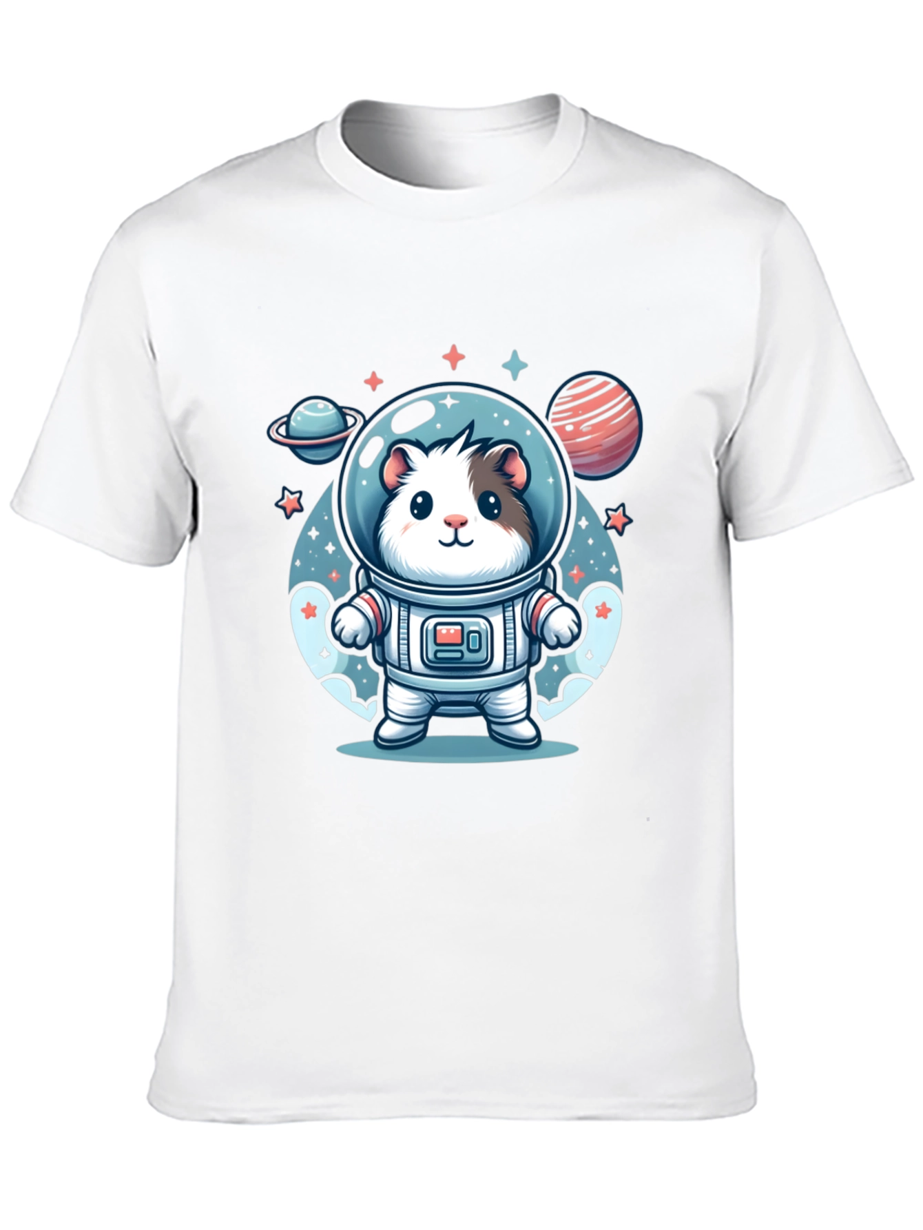 Camiseta Negra con Diseño Astronauta Hamster Espacial