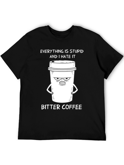 Camiseta Negra: Café Amargo y Humor Ácido