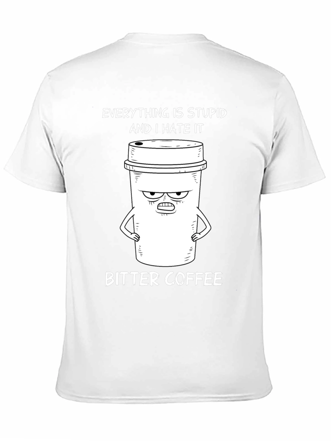 Camiseta Negra: Café Amargo y Humor Ácido