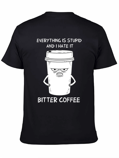 Camiseta Negra: Café Amargo y Humor Ácido