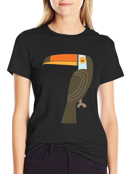 Camiseta Negra con Diseño de Tucán Tropical