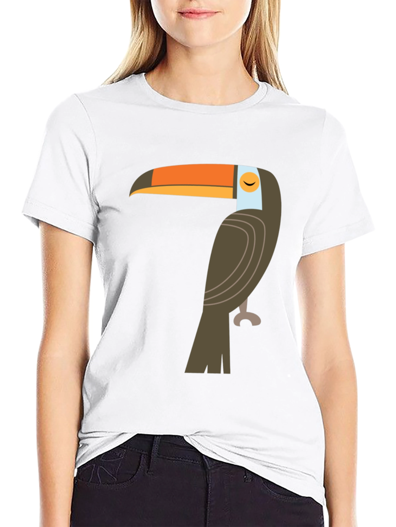 Camiseta Negra con Diseño de Tucán Tropical