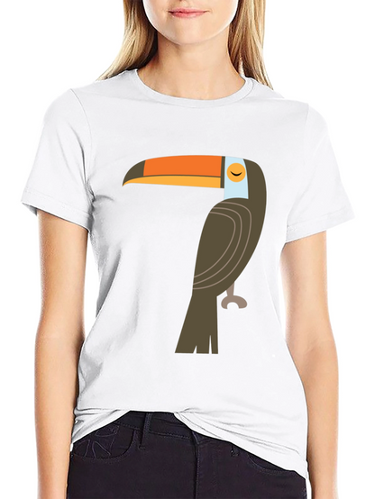 Camiseta Negra con Diseño de Tucán Tropical