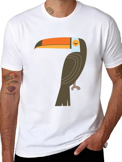 Camiseta Negra con Diseño de Tucán Tropical