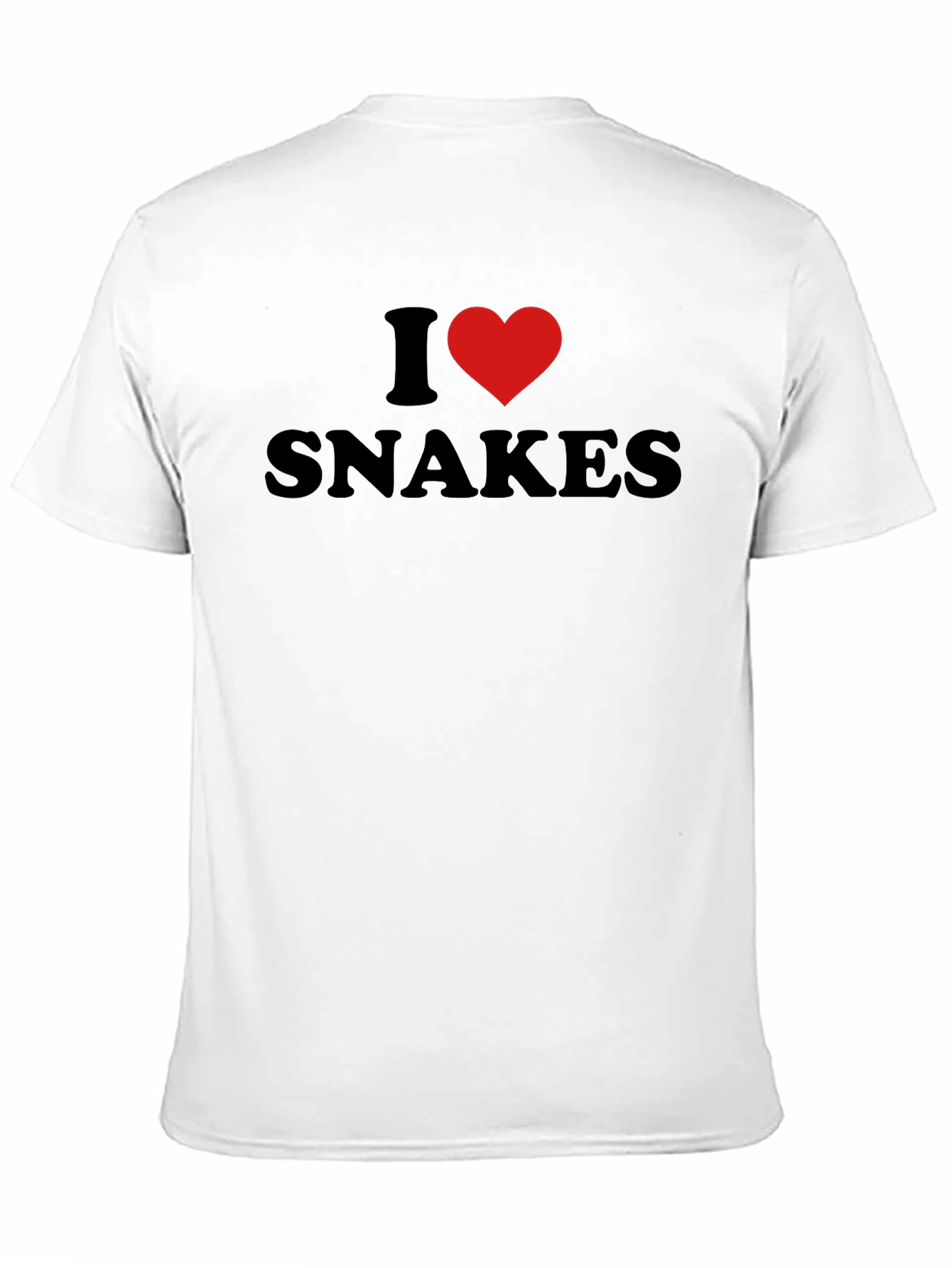 Camiseta Negra I Love Snakes para Amantes de Reptiles