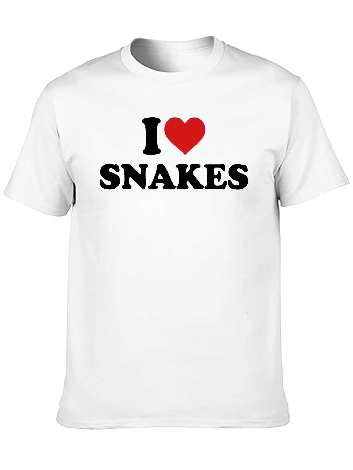 Camiseta Negra I Love Snakes para Amantes de Reptiles