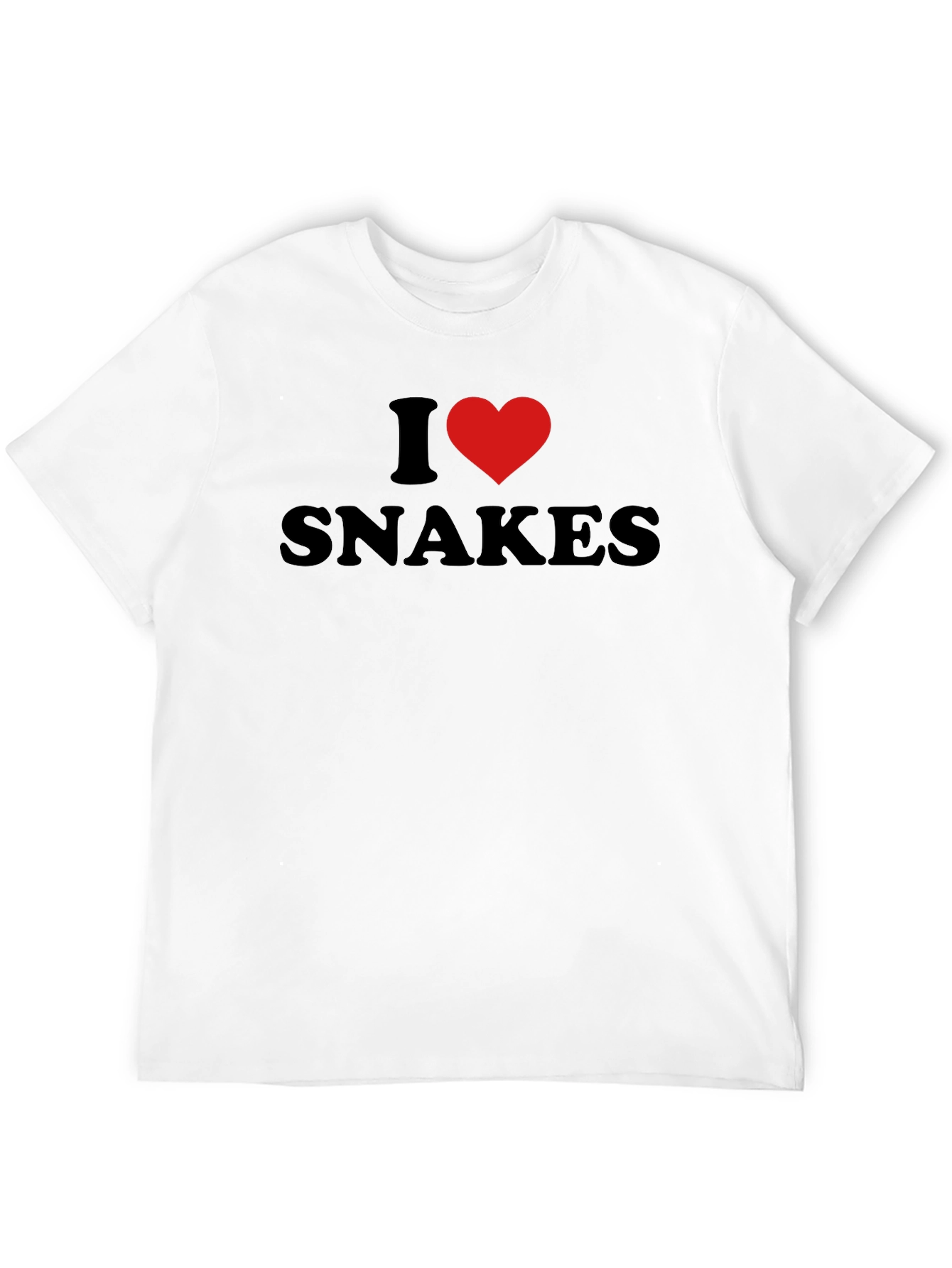 Camiseta Negra I Love Snakes para Amantes de Reptiles