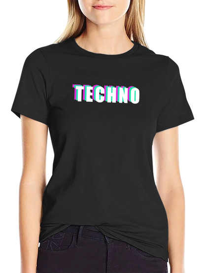 Camiseta Negra Techno Glitch