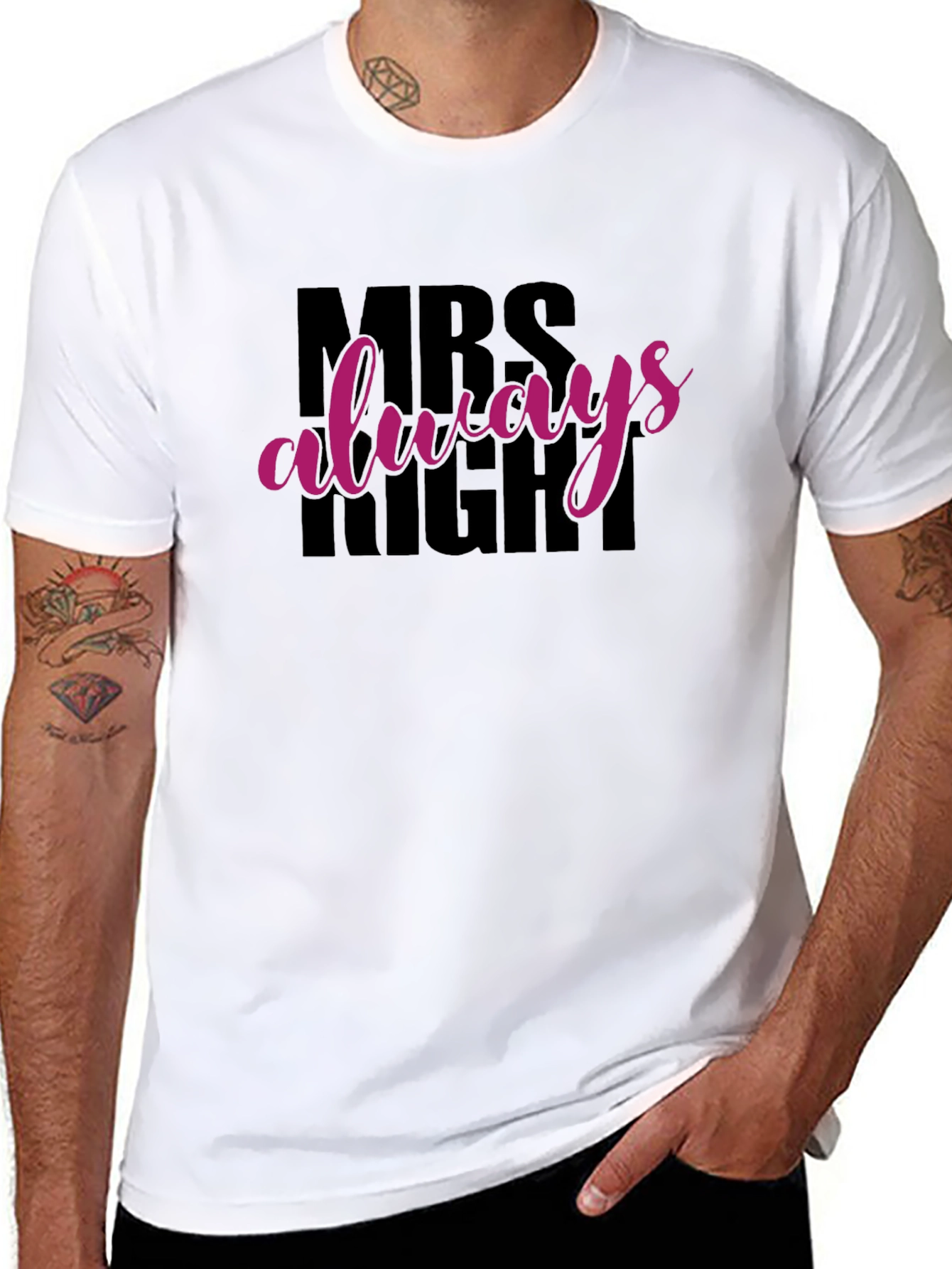 Camiseta Mrs Always Right Negra para Hombre