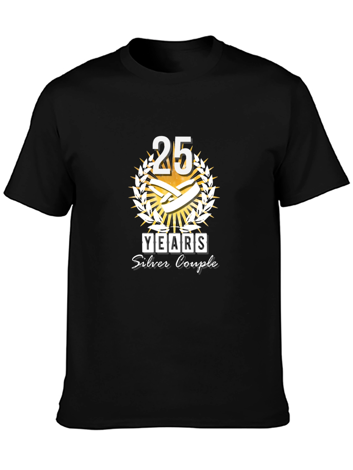 Camiseta Negra Aniversario 25 Años Pareja Plata