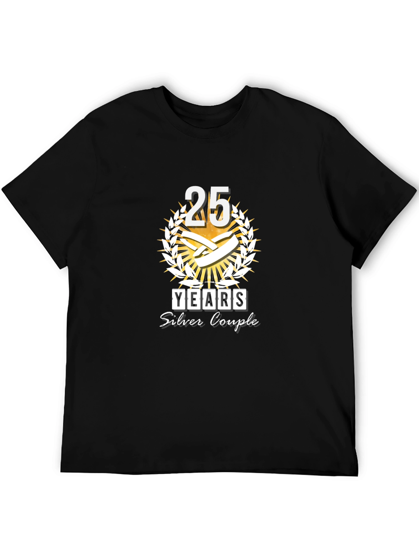 Camiseta Negra Aniversario 25 Años Pareja Plata