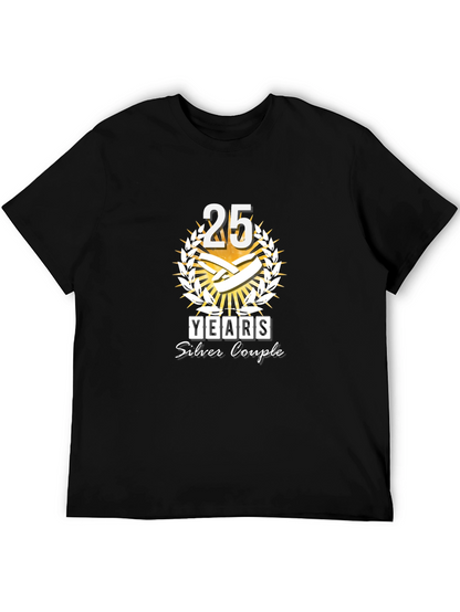 Camiseta Negra Aniversario 25 Años Pareja Plata