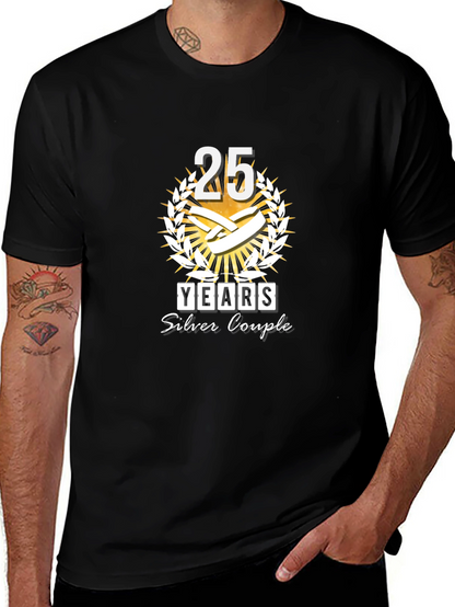 Camiseta Negra Aniversario 25 Años Pareja Plata