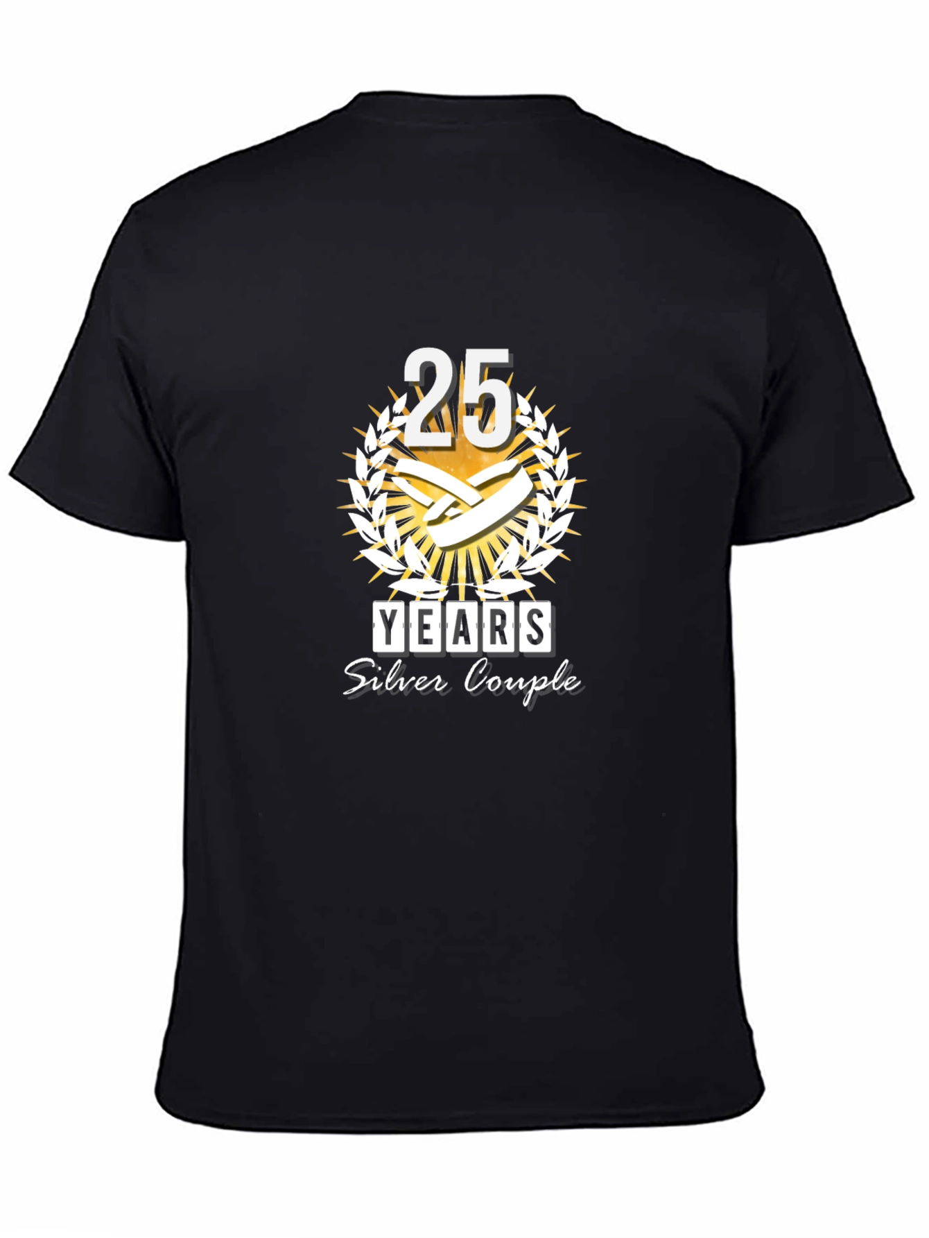 Camiseta Negra Aniversario 25 Años Pareja Plata