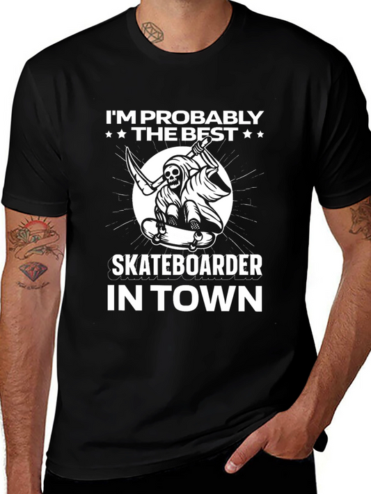 Camiseta Negra: El Mejor Skater Esqueleto en la Ciudad