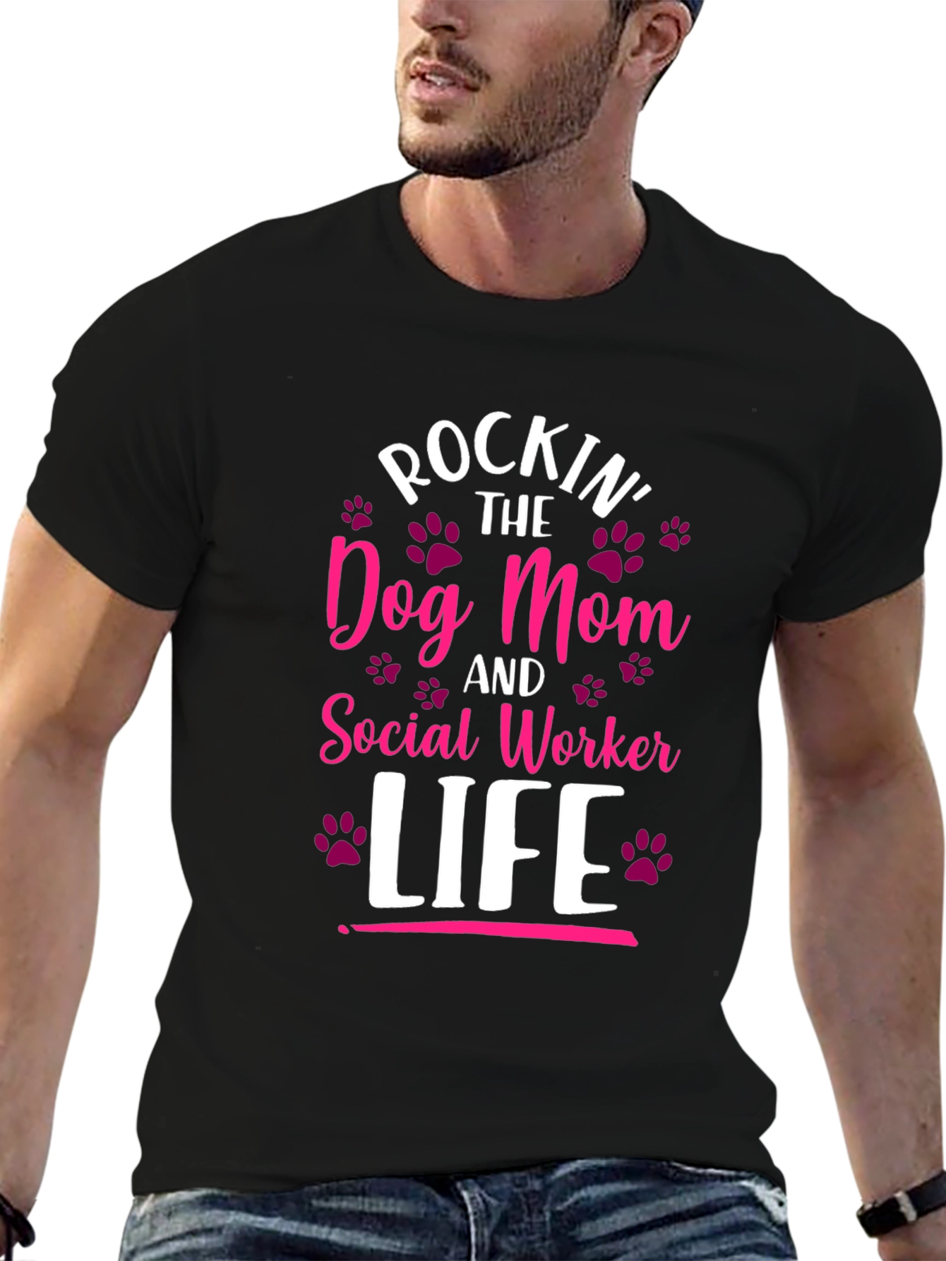 Camiseta Rockin Dog Mom y Social Worker Life