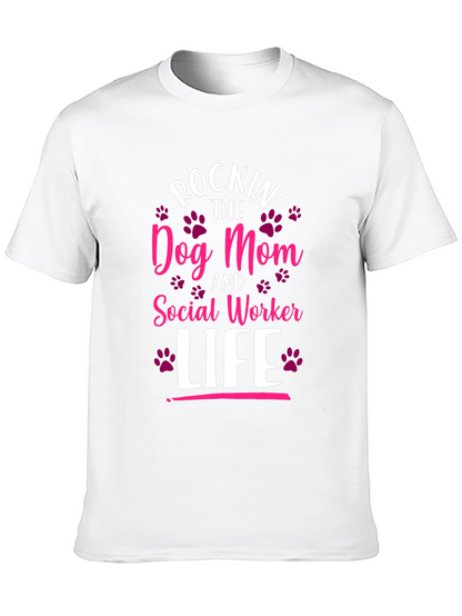 Camiseta Rockin Dog Mom y Social Worker Life