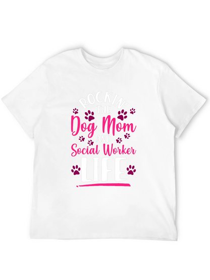 Camiseta Rockin Dog Mom y Social Worker Life