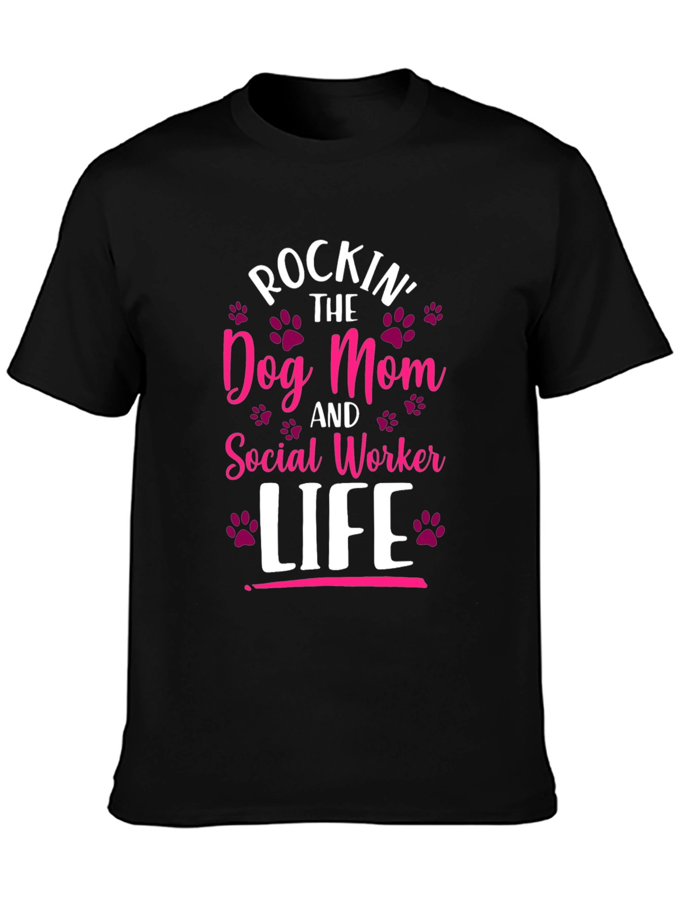 Camiseta Rockin Dog Mom y Social Worker Life
