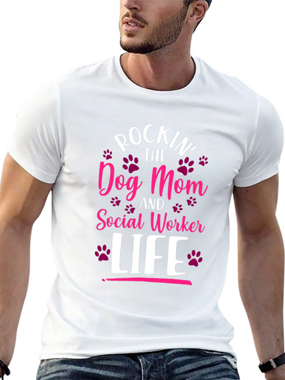 Camiseta Rockin Dog Mom y Social Worker Life