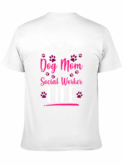 Camiseta Rockin Dog Mom y Social Worker Life