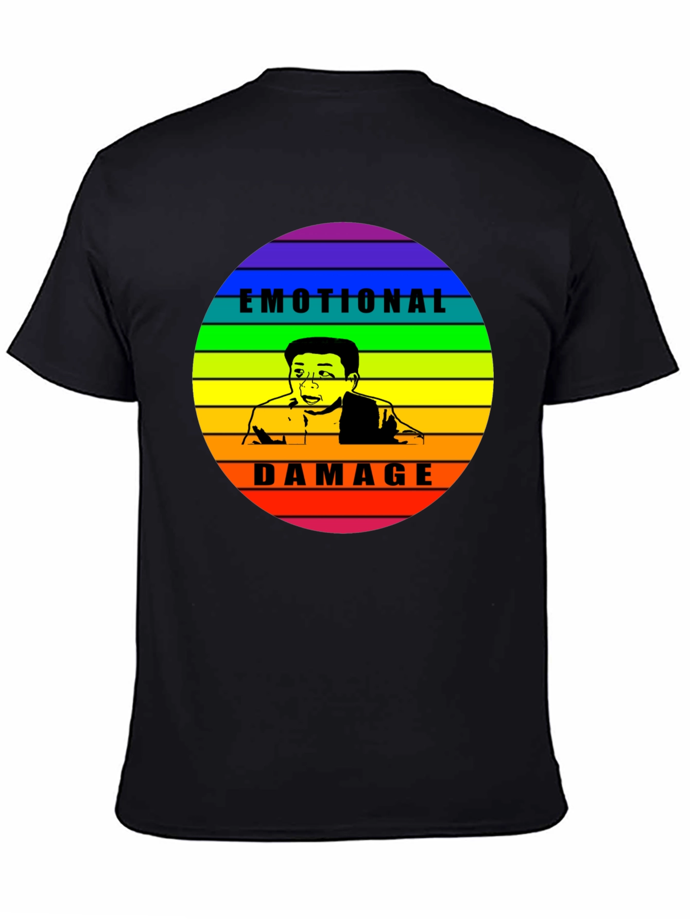 Camiseta Negra Emotional Damage con Diseño Gráfico