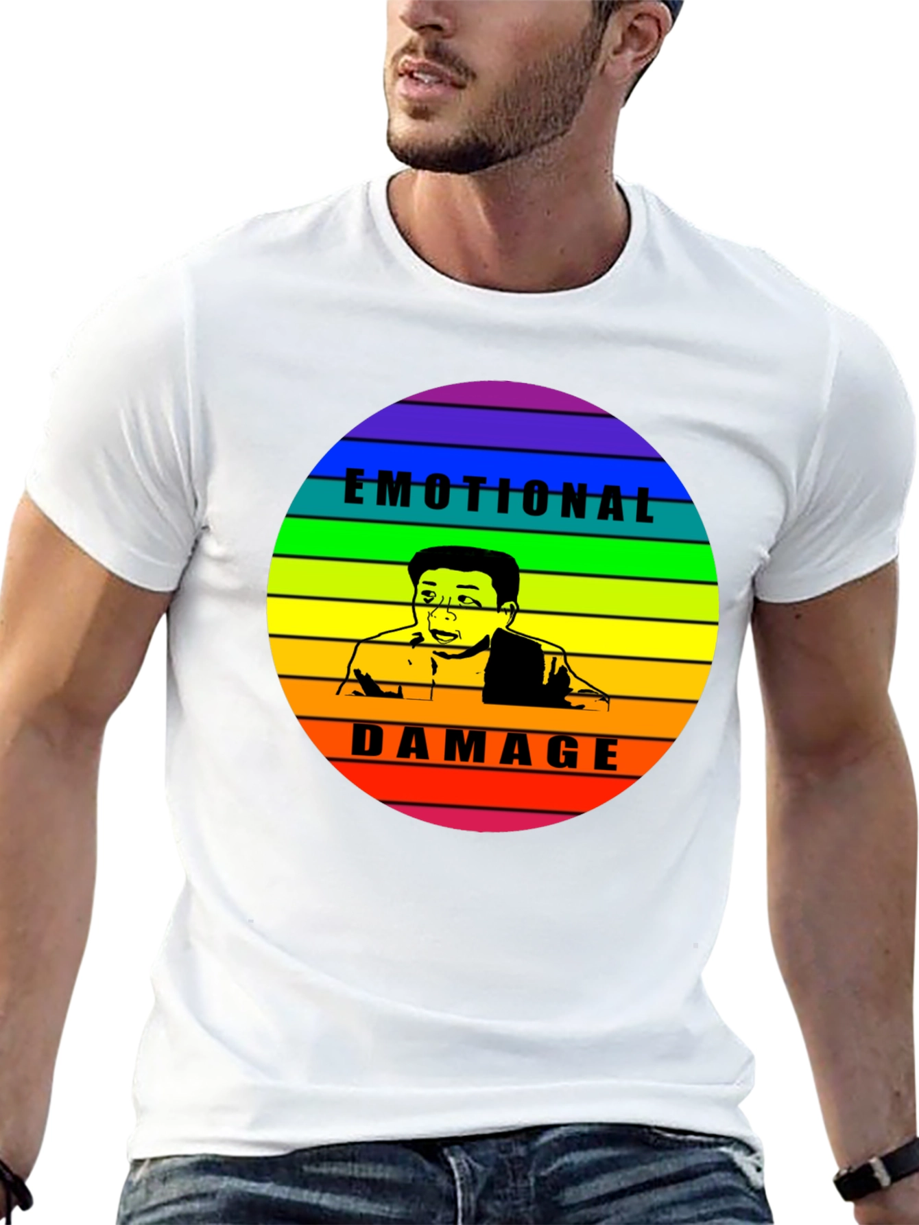 Camiseta Negra Emotional Damage con Diseño Gráfico