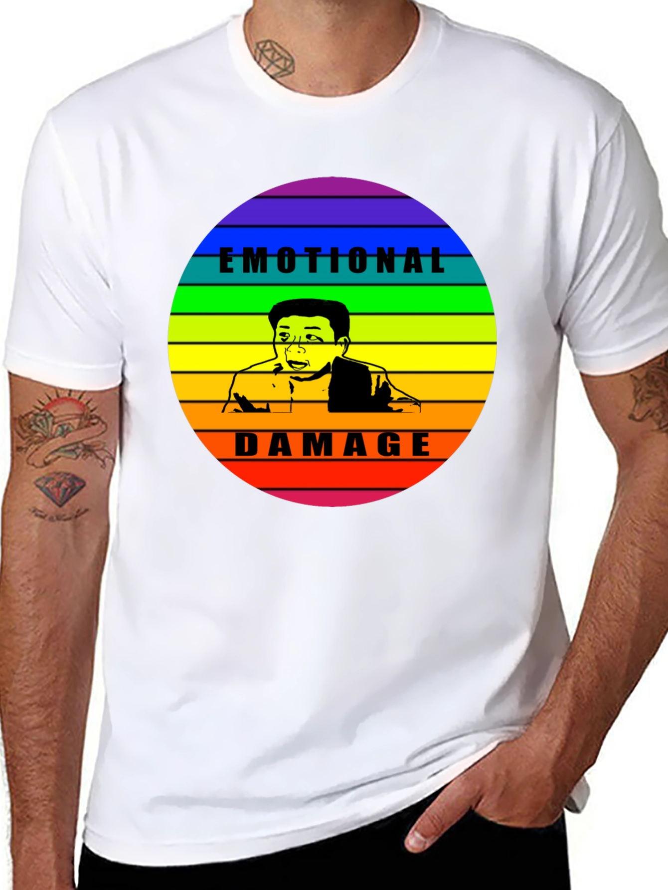 Camiseta Negra Emotional Damage con Diseño Gráfico
