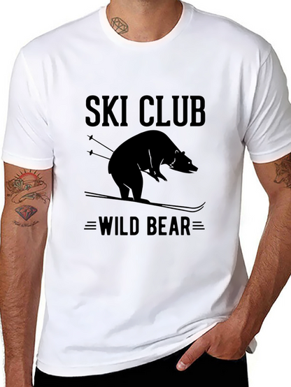Camiseta Negra Ski Club Wild Bear para Hombre