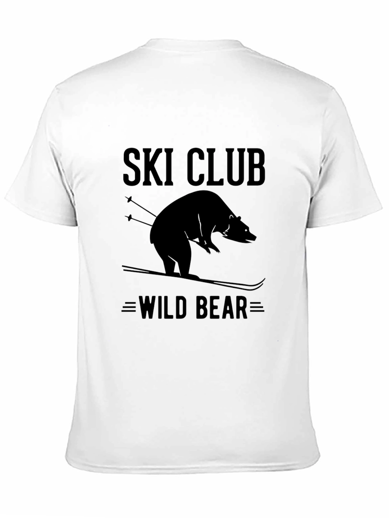 Camiseta Negra Ski Club Wild Bear para Hombre