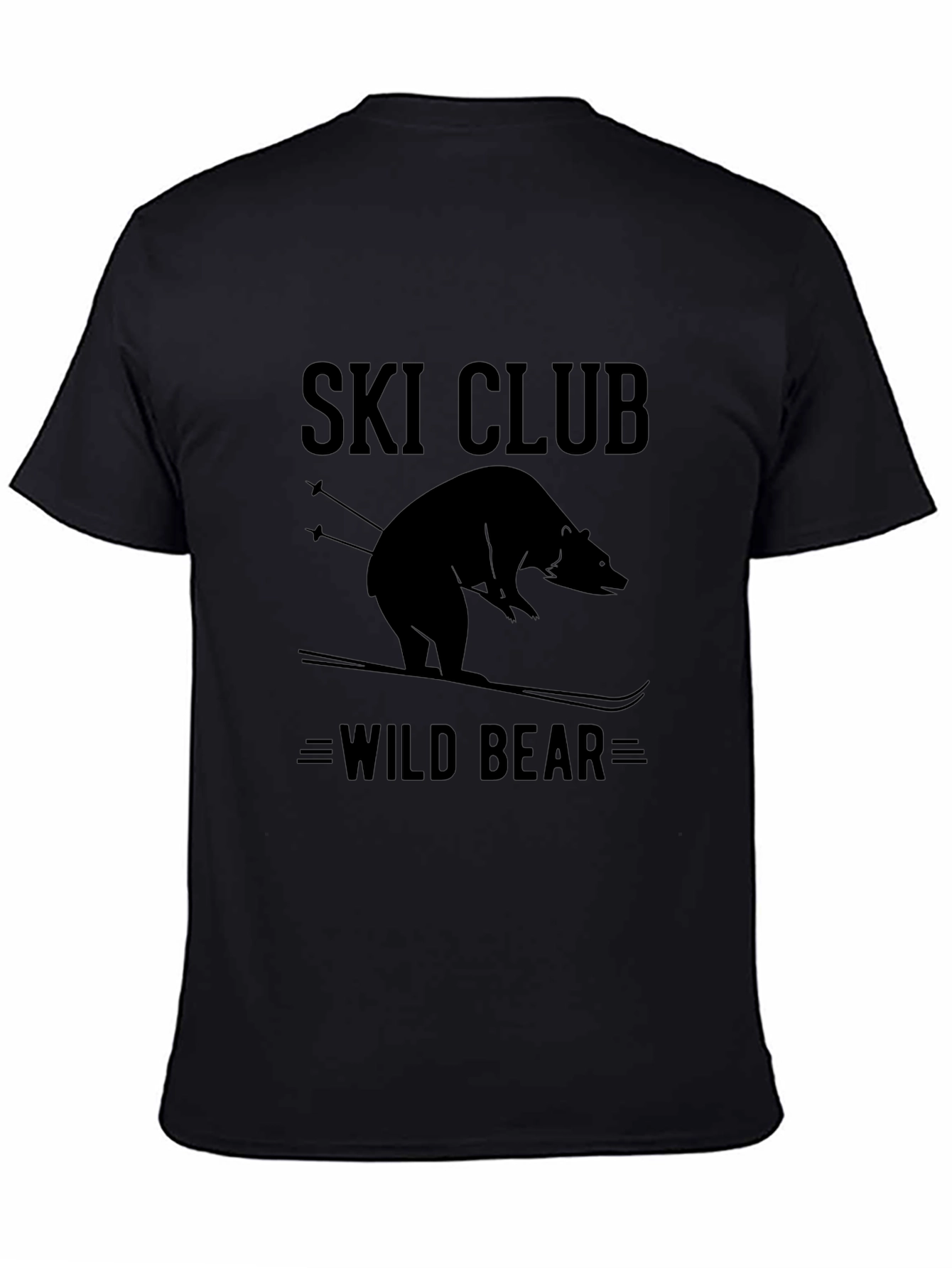 Camiseta Negra Ski Club Wild Bear para Hombre