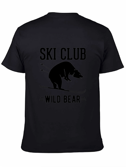 Camiseta Negra Ski Club Wild Bear para Hombre