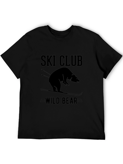 Camiseta Negra Ski Club Wild Bear para Hombre