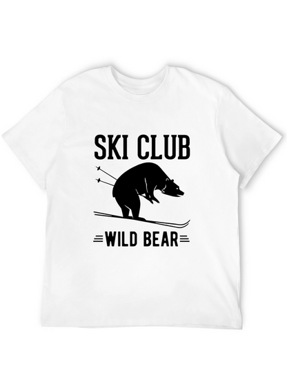 Camiseta Negra Ski Club Wild Bear para Hombre