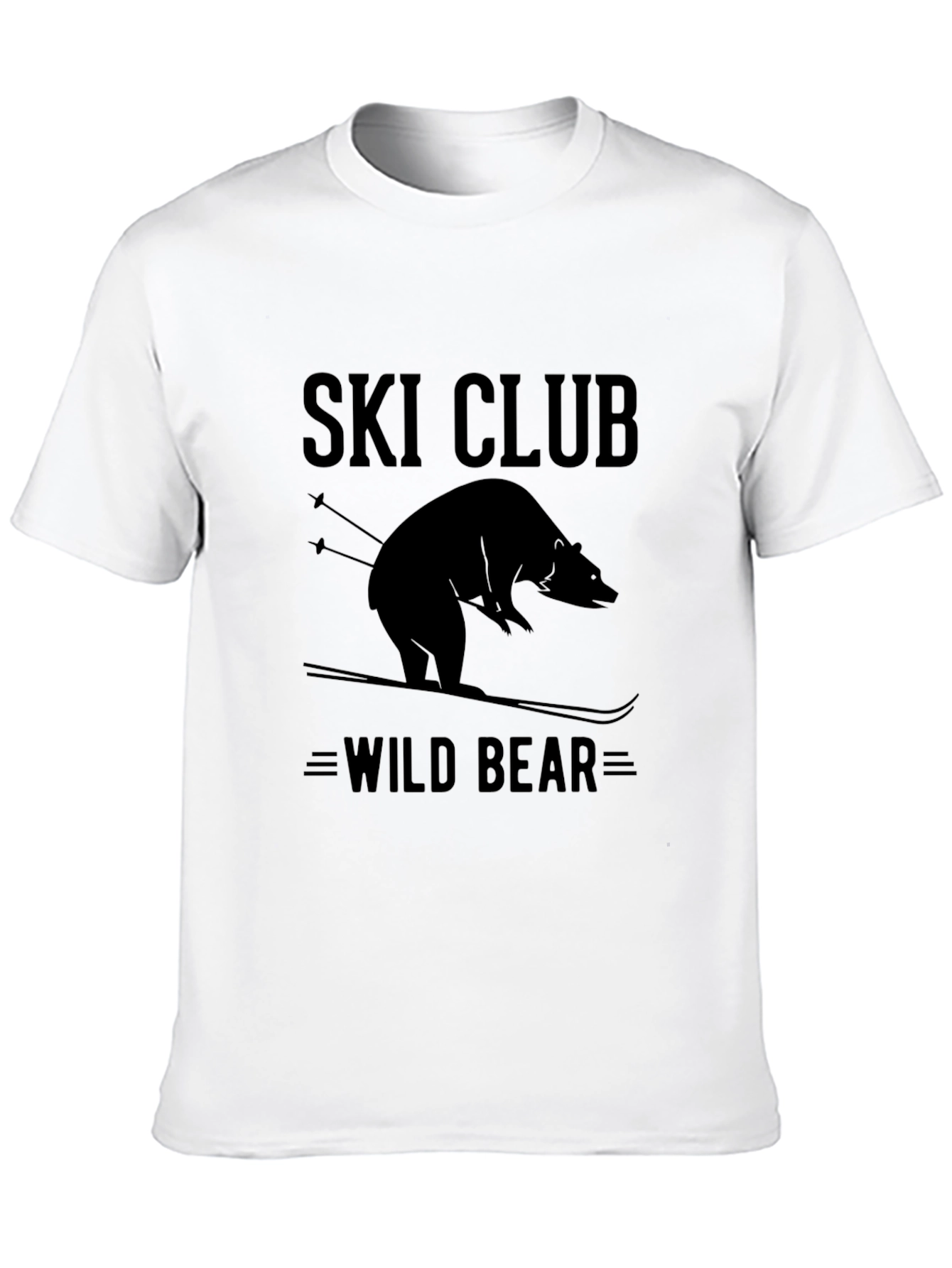 Camiseta Negra Ski Club Wild Bear para Hombre