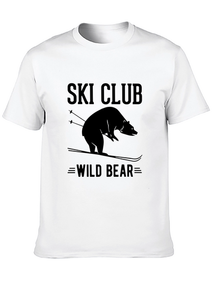 Camiseta Negra Ski Club Wild Bear para Hombre