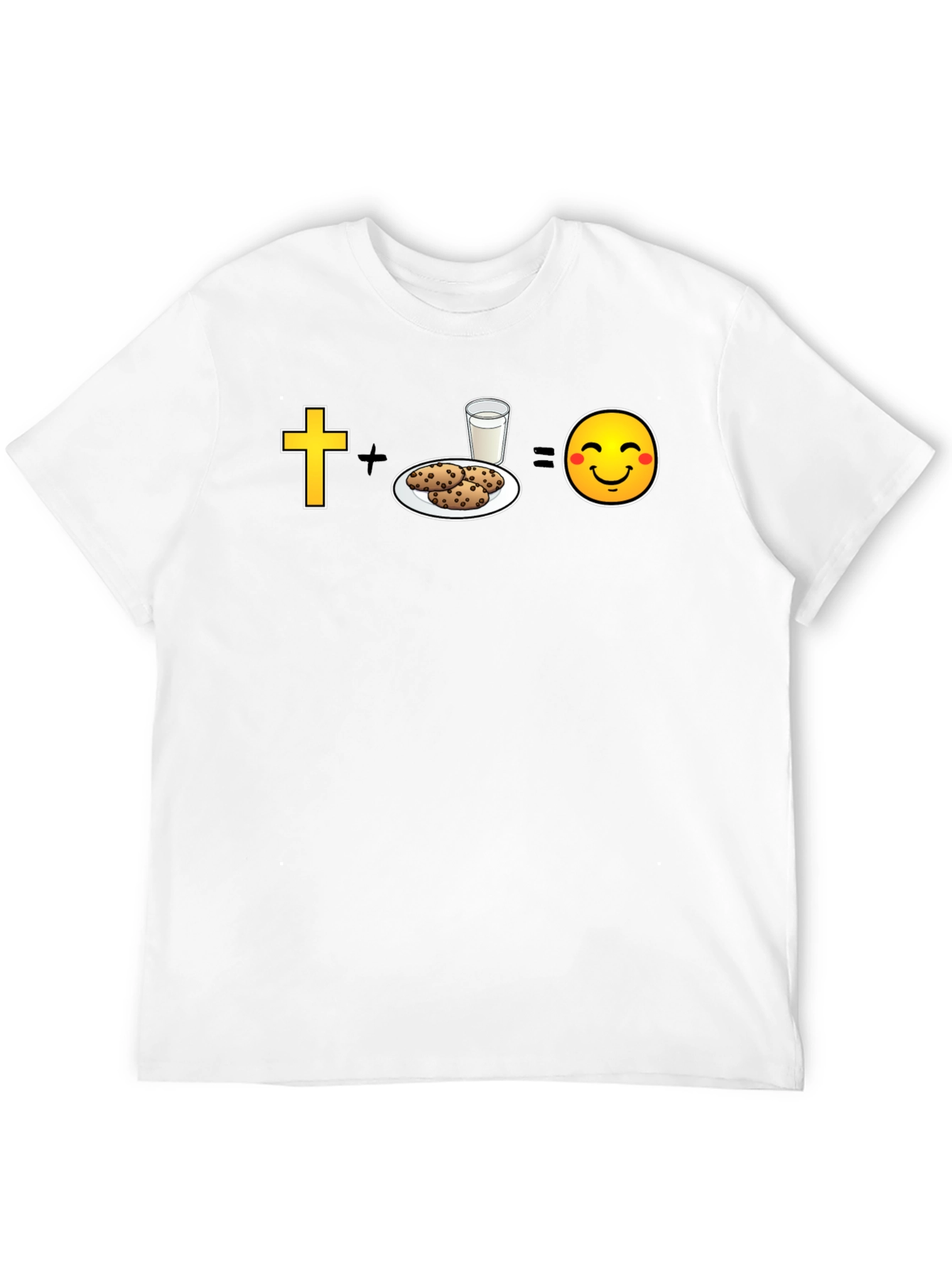 Camiseta Negra: Fe + Galletas = Felicidad
