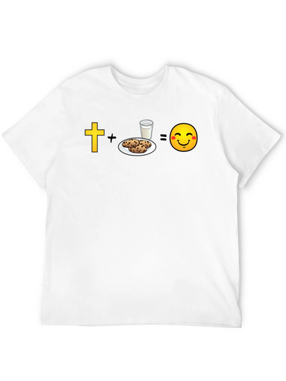 Camiseta Negra: Fe + Galletas = Felicidad