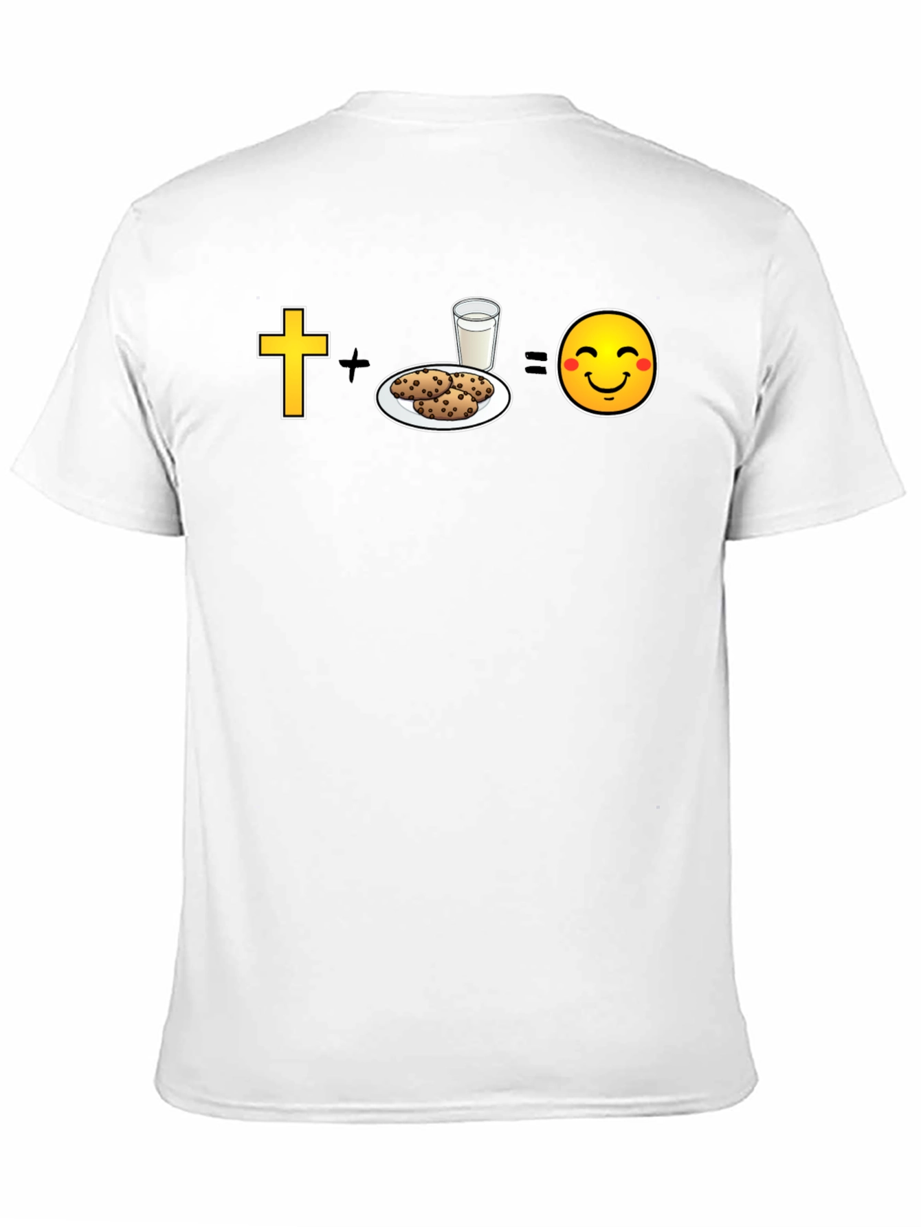 Camiseta Negra: Fe + Galletas = Felicidad