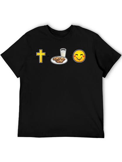 Camiseta Negra: Fe + Galletas = Felicidad