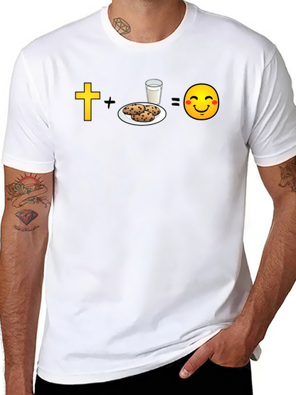 Camiseta Negra: Fe + Galletas = Felicidad