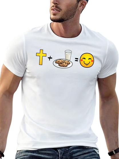 Camiseta Negra: Fe + Galletas = Felicidad