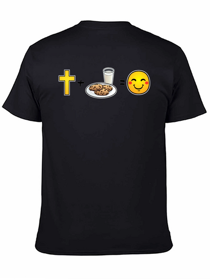 Camiseta Negra: Fe + Galletas = Felicidad