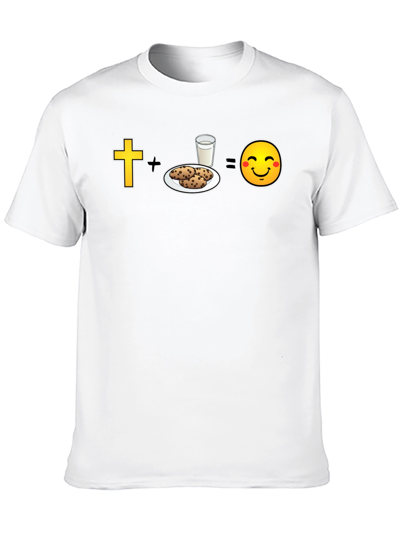 Camiseta Negra: Fe + Galletas = Felicidad