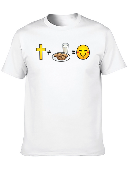 Camiseta Negra: Fe + Galletas = Felicidad